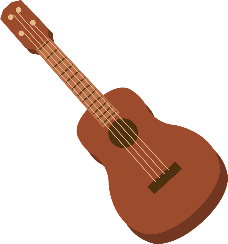 Ukulele.
https://creazilla.com/nodes/16550-ukulele-clipart
CC0 1.0 license.