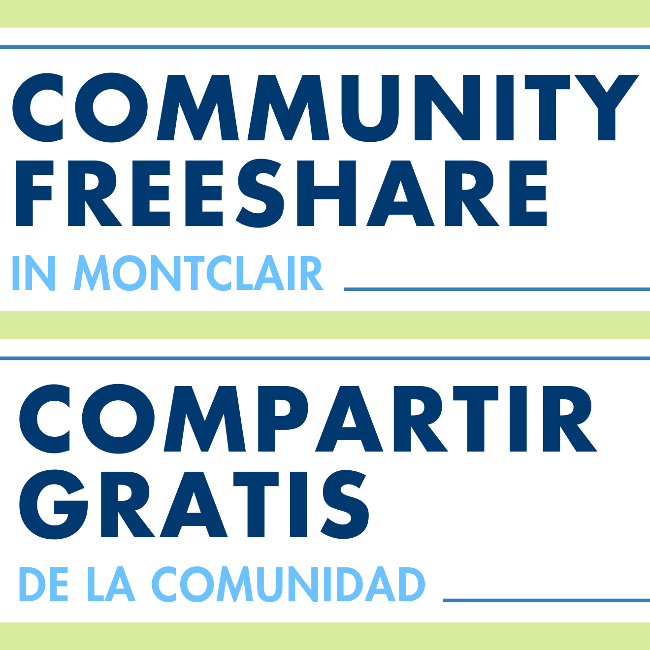 COMMUNITY FREESHARE in Montclair / COMPARTIR GRATIS de la comunidad