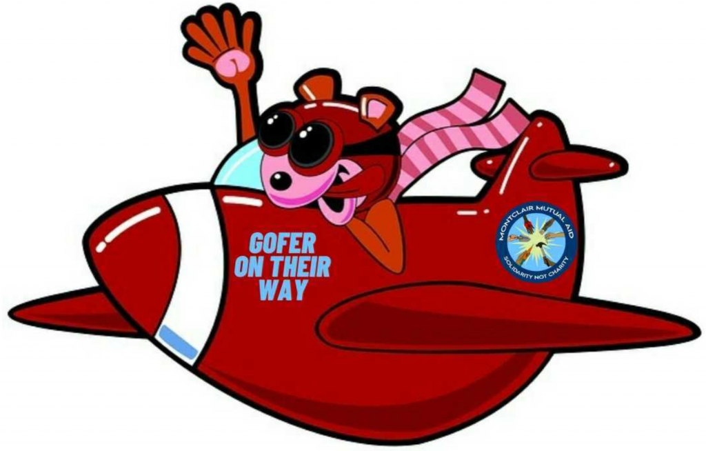 Gofer logo: Gopher flying an airplane.
